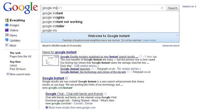 How Google instant search affects your SEO